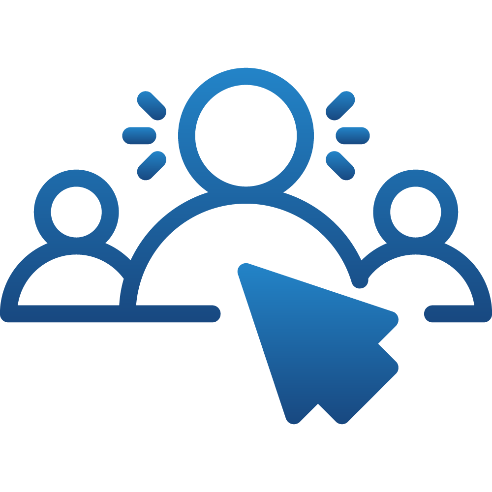 Icon showing a cursor selecting a person