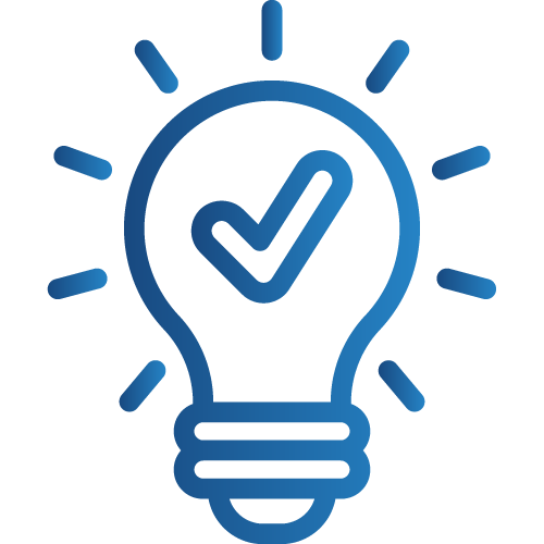 Lightbulb with a check mark icon