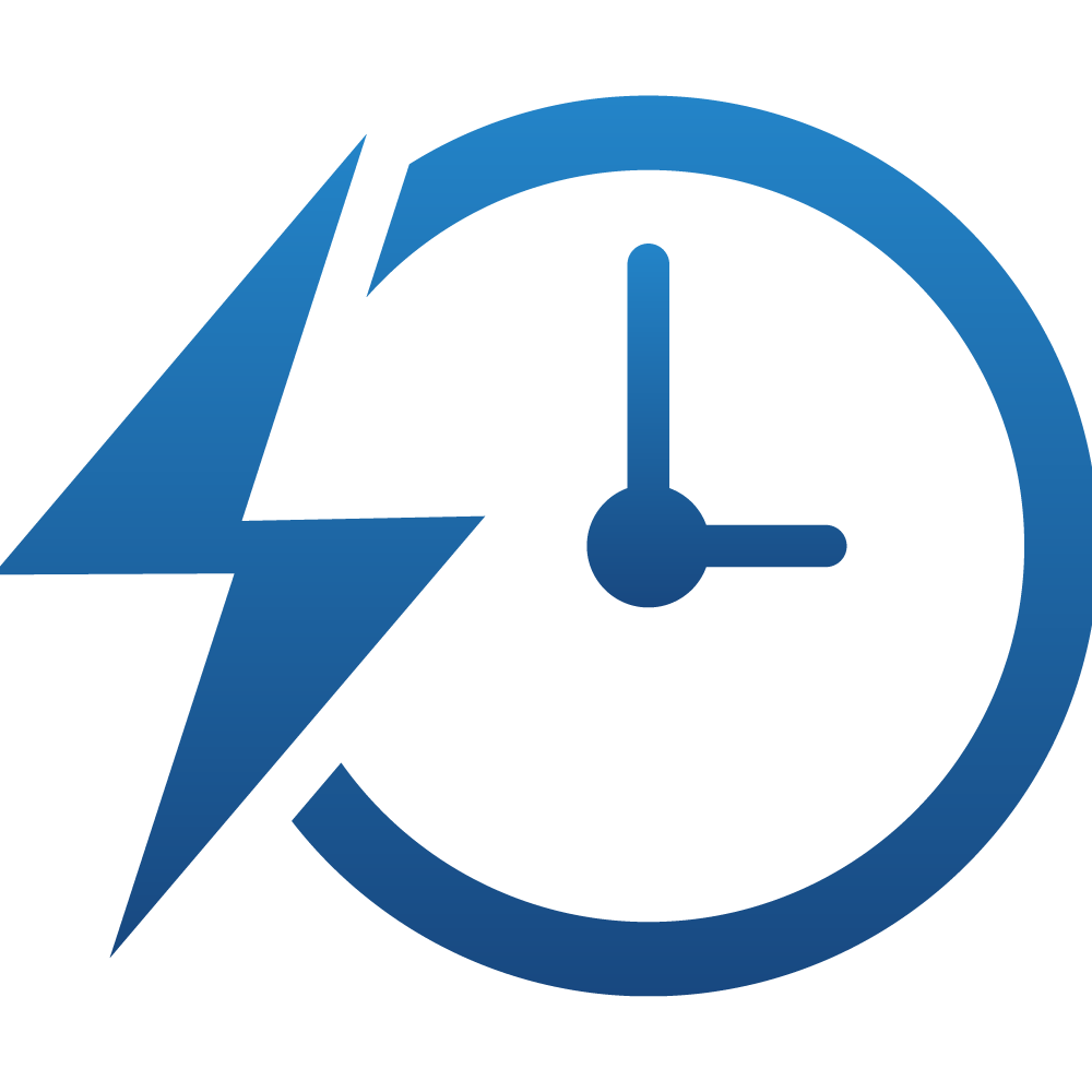 Clock with Lightning Bolt icon